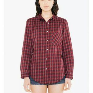 American Apparel The Check LS Button Down Top